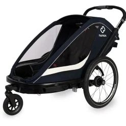 Hamax Breeze Fietskar voor 2 Kinder - Incl. dissel en buggywiel - Navy/Cream