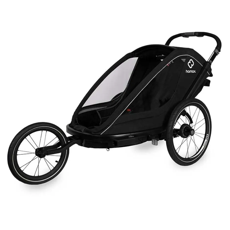 Kinderkarren < Hamax Breeze One Fietskar voor 1 Kind - Incl. dissel en buggywiel - zwart