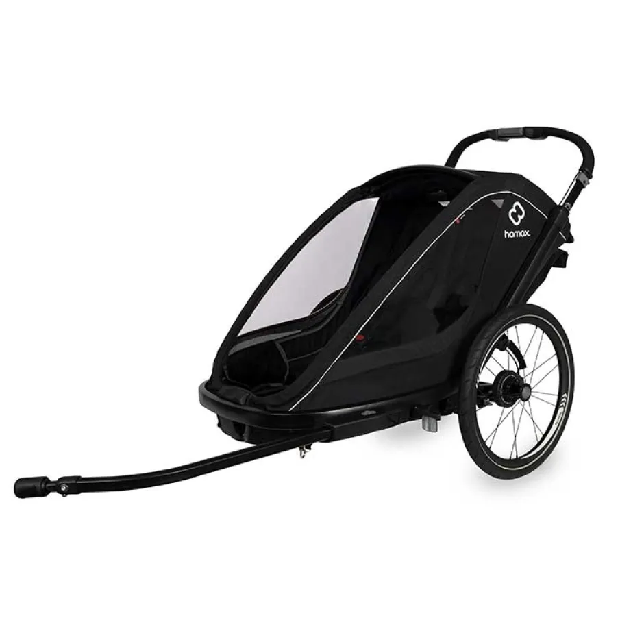 Kinderkarren < Hamax Breeze One Fietskar voor 1 Kind - Incl. dissel en buggywiel - zwart