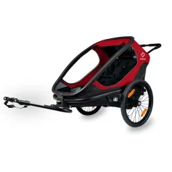 Hamax Outback Bike Trailer for 2 Kids - red / black