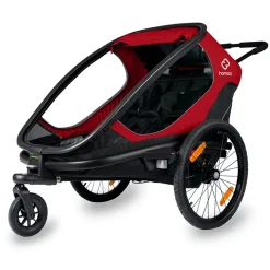 Hamax Outback Bike Trailer for 2 Kids - red / black