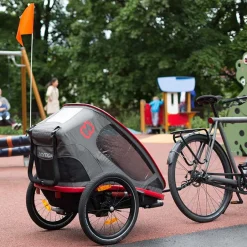 Kinderkarren < Hamax Outback Bike Trailer for 2 Kids - green / black