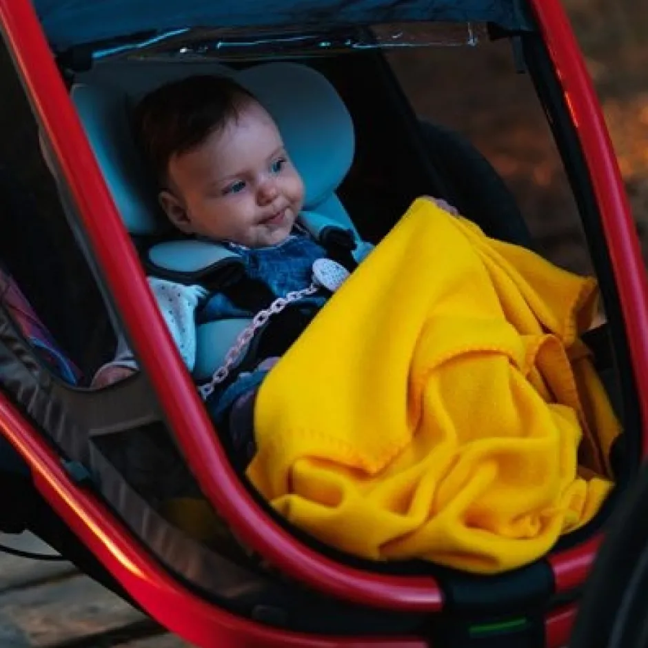Kinderkarren < Hamax Outback One Bike Trailer for 1 Kid - Incl. Drawbar and Buggy Wheel - red / black