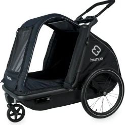 Hamax Pluto Large Fietskar voor Honden - Incl. dissel en buggywiel - marineblauw/zwart