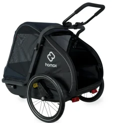 Hamax Pluto Large Fietskar voor Honden - Incl. dissel en buggywiel - marineblauw/zwart