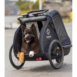Hamax Pluto Large Fietskar voor Honden - Incl. dissel en buggywiel - marineblauw/zwart