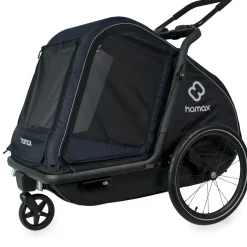 Hamax Pluto Large Fietskar voor Honden - Incl. dissel en buggywiel - marineblauw/zwart