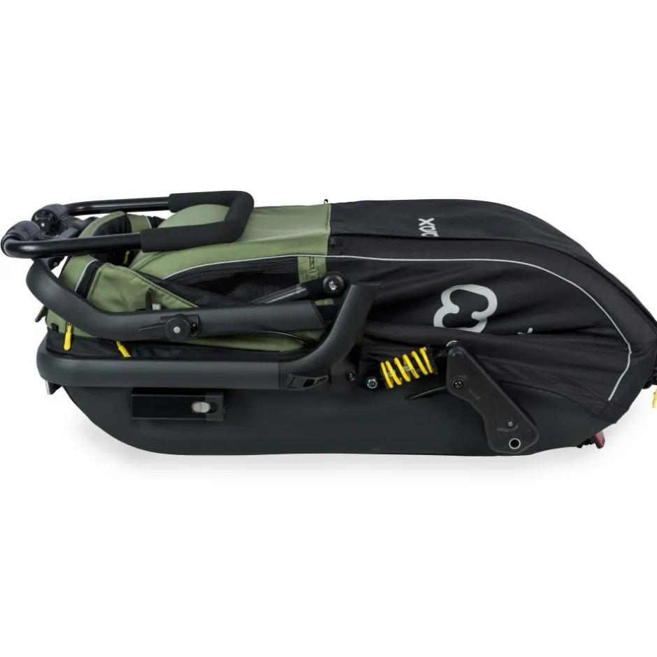 Hondenkarren < Hamax Pluto Medium Fietskar voor Honden - Incl. dissel en buggywiel - groen/zwart