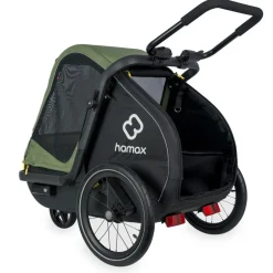 Hondenkarren < Hamax Pluto Medium Fietskar voor Honden - Incl. dissel en buggywiel - groen/zwart