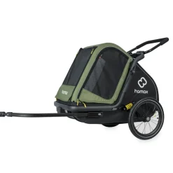 Hondenkarren < Hamax Pluto Medium Fietskar voor Honden - Incl. dissel en buggywiel - groen/zwart