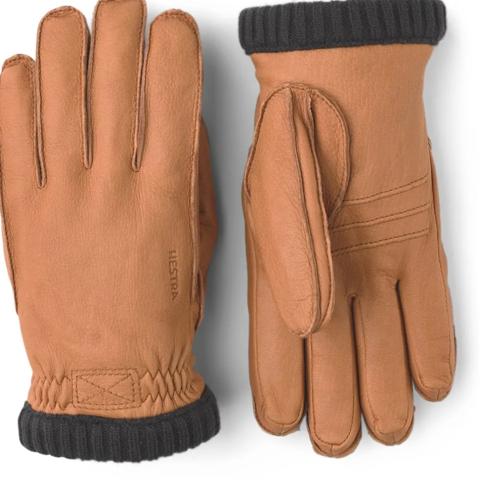 Hestra Deerskin Primaloft Rib Leren Handschoenen - cork