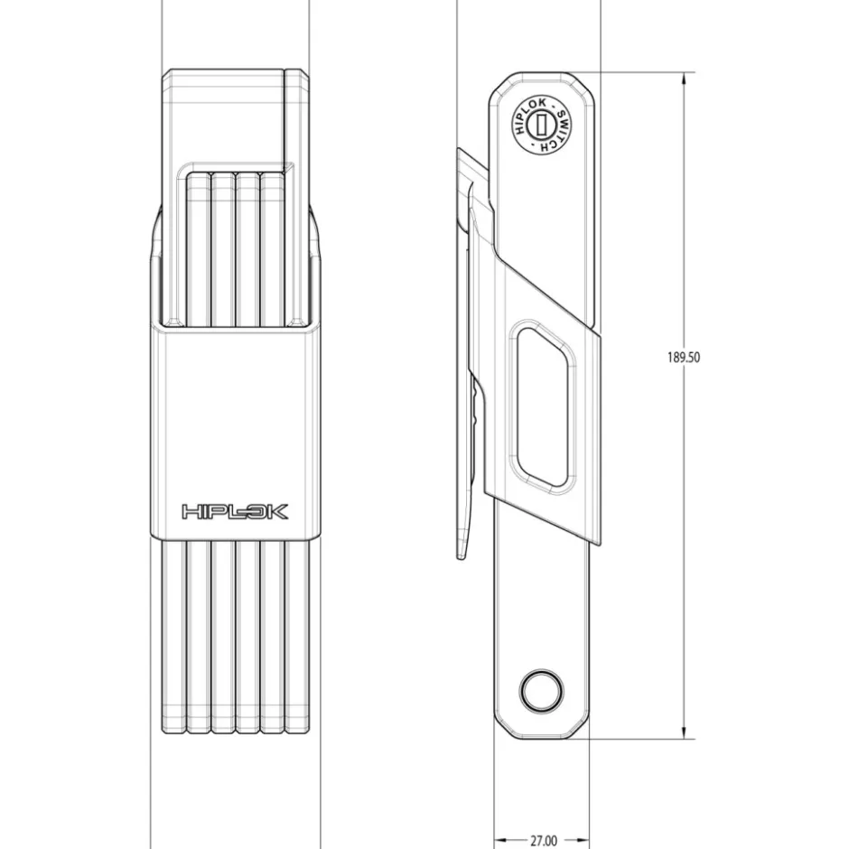 Vouwsloten < Hiplok Switch 85 cm Vouwbare Slot - all black