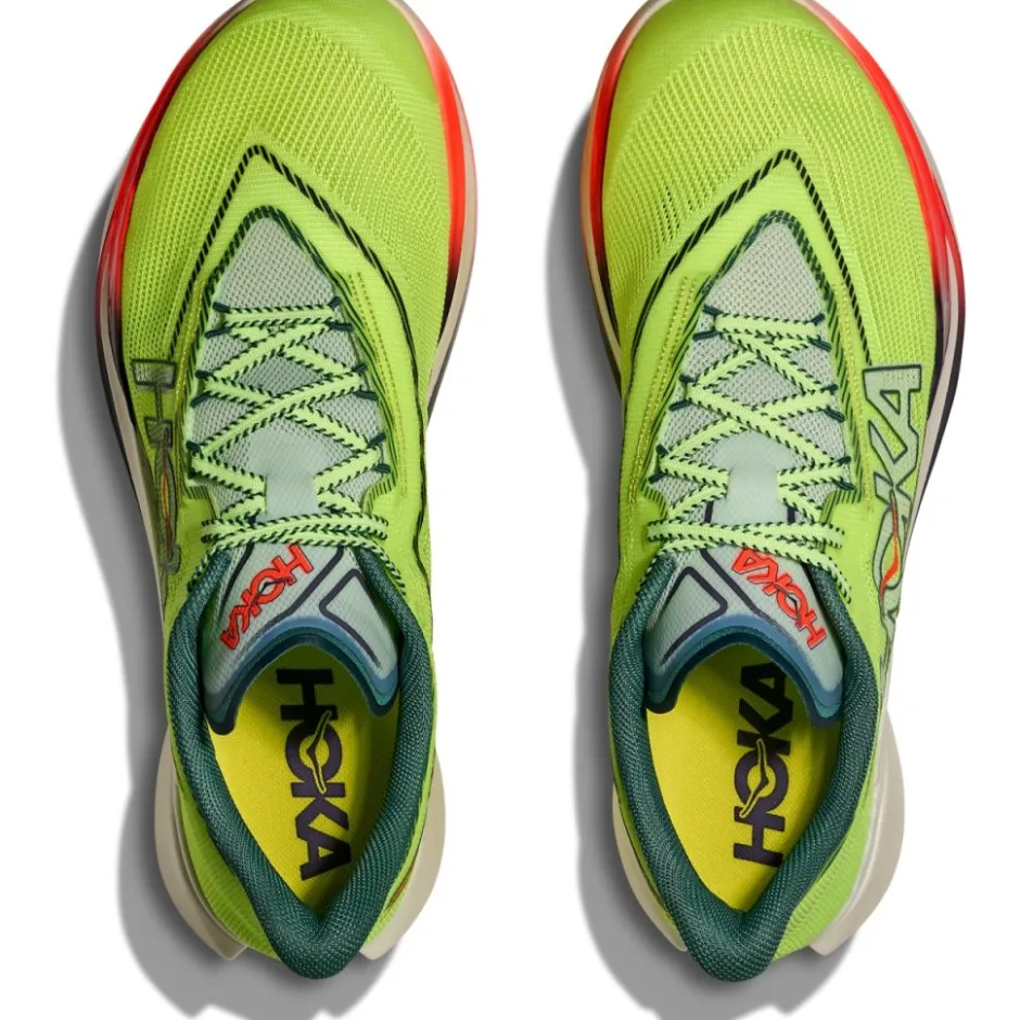 Hardloopschoenen Voor Op De Weg < Hoka Cielo X 1 3.0 Hardloopschoenen Unisex - neon yuzu / thyme