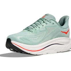 Hoka Clifton 10 Hardloopschoenen Heren - sage / neon flame
