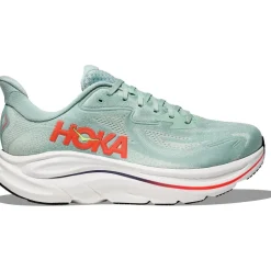 Hoka Clifton 10 Hardloopschoenen Heren - sage / neon flame