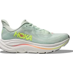Hoka Clifton 10 Hardloopschoenen Dames - sea glass / neon flame