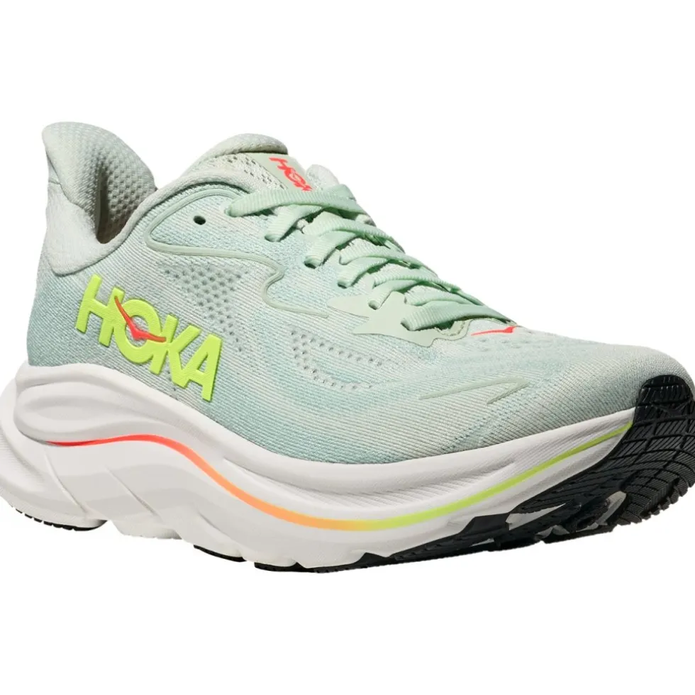 Hoka Clifton 10 Hardloopschoenen Dames - sea glass / neon flame