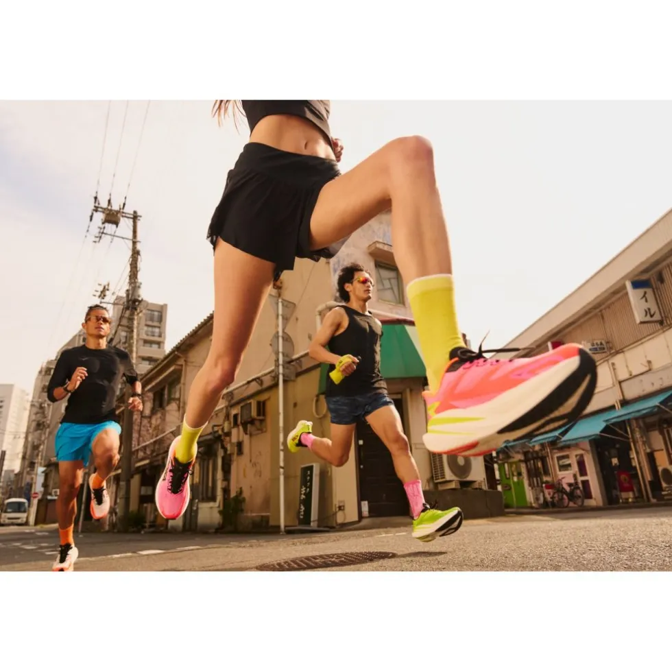 Hoka Mach X 3 Hardloopschoenen Heren - neon yuzu / squid ink
