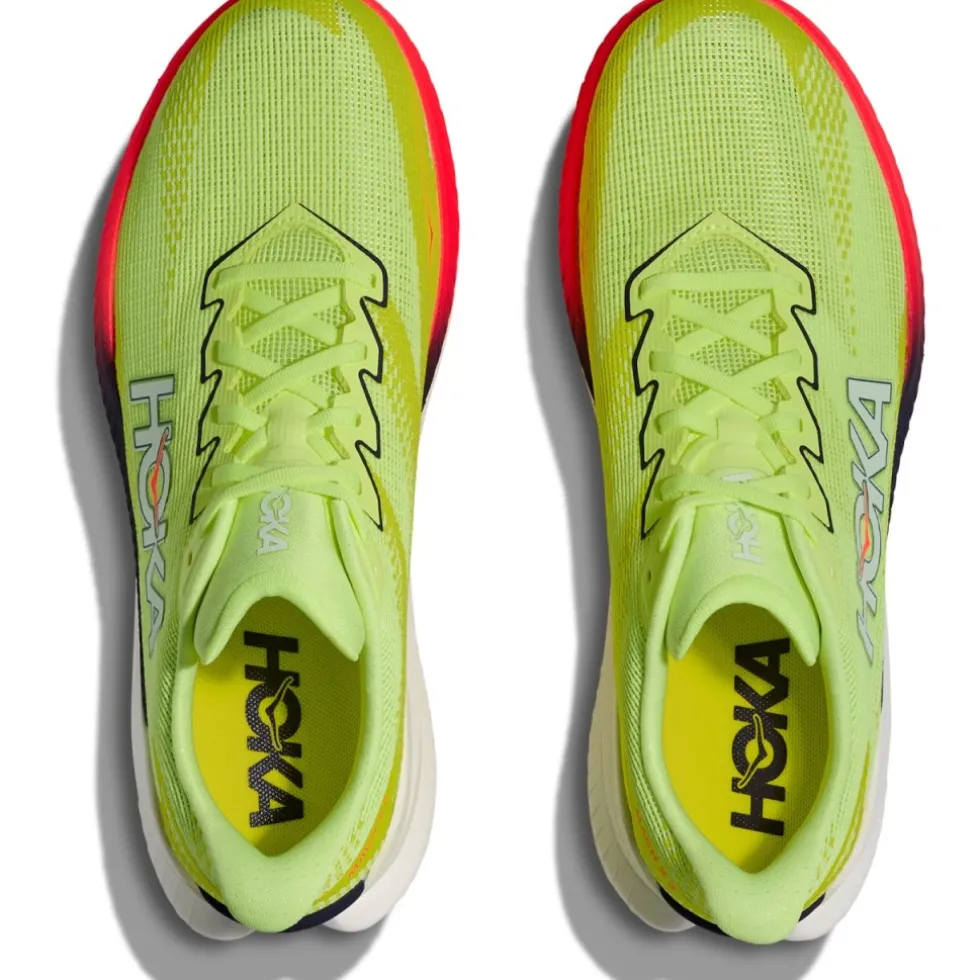 Hoka Mach X 3 Hardloopschoenen Heren - neon yuzu / squid ink