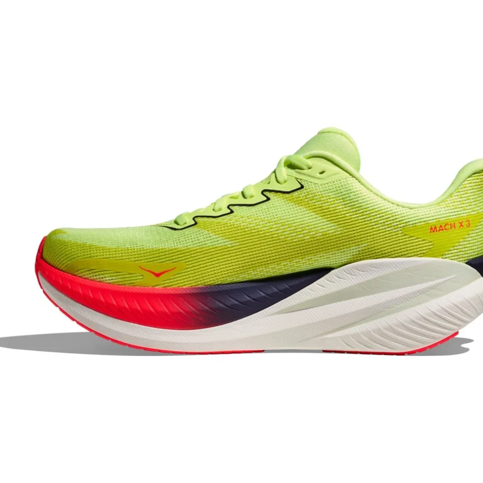 Hoka Mach X 3 Hardloopschoenen Heren - neon yuzu / squid ink