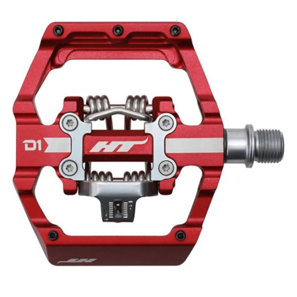 HT D1 DUO Klikpedalen / Platformpedalen - red