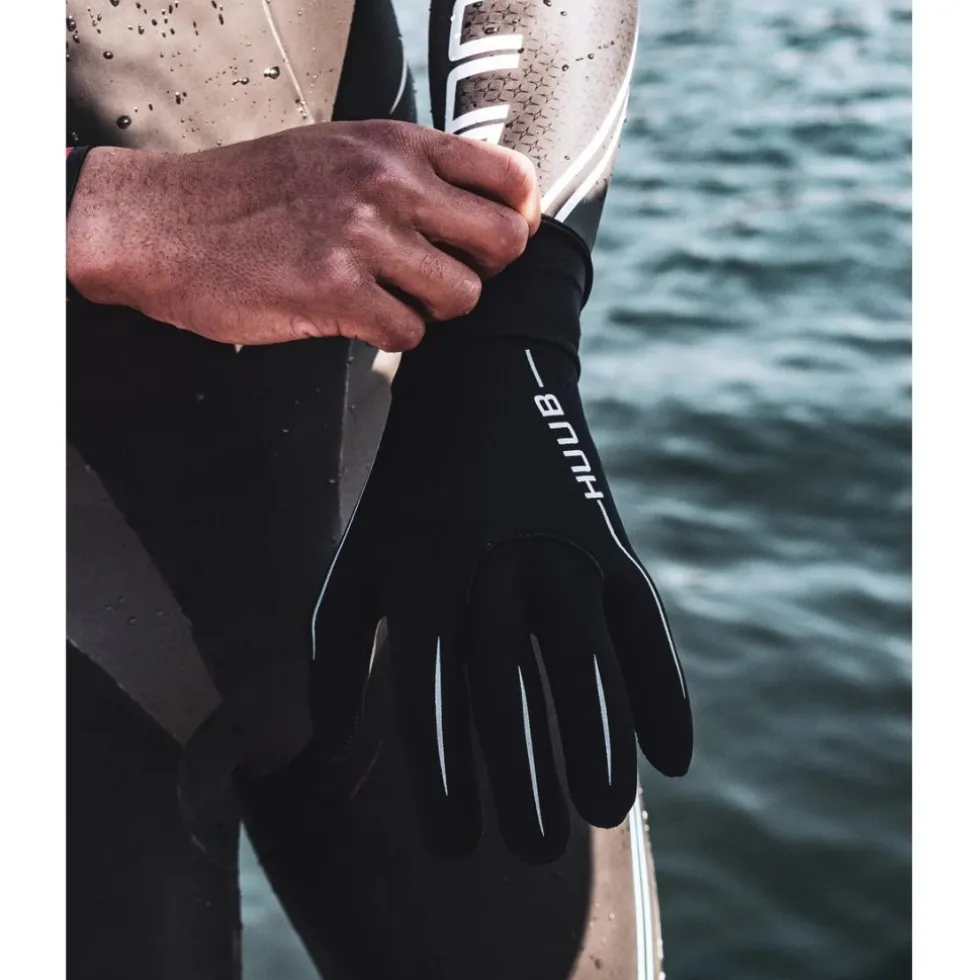 HUUB Design Neopreen Zwemhandschoenen - zwart/zilver