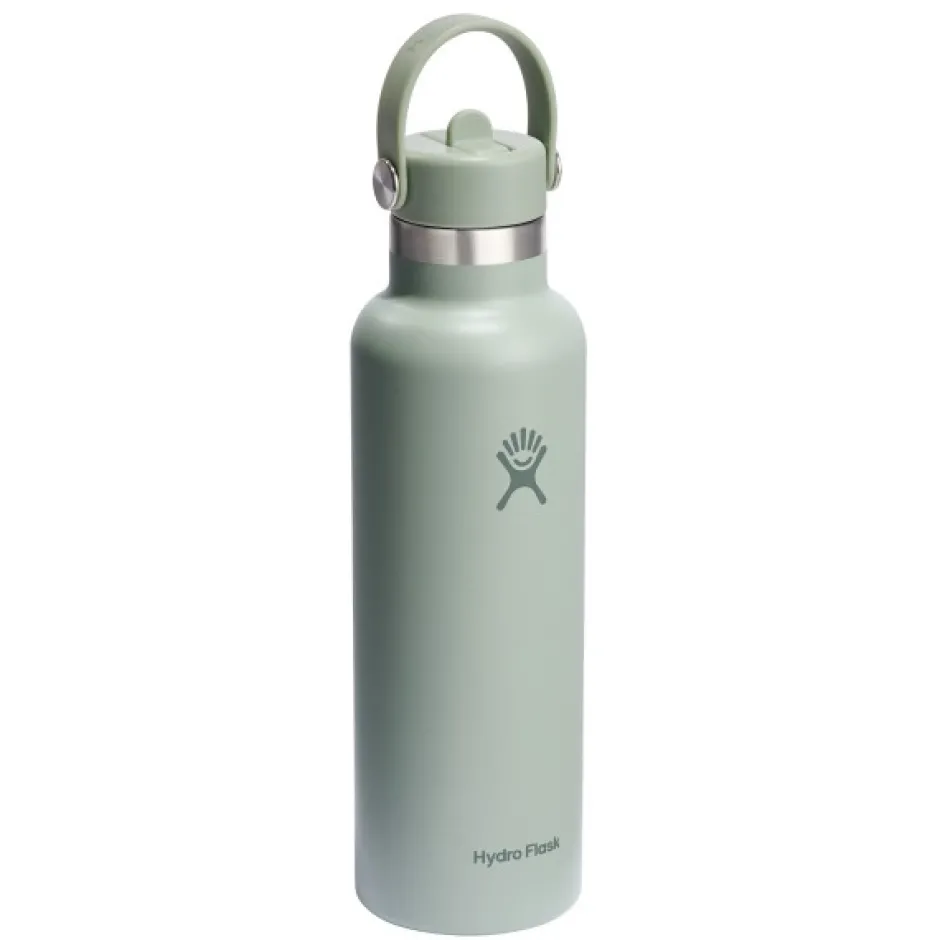 Outdoor Flessen & Thermosflessen < Hydro Flask 21oz Standard Mouth Isoleerfles + Flex Straw Decksel - 621ml - Tonal Agave