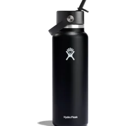 Hydro Flask 32oz Wide Mouth Isoleerfles + Flex Straw Dop - 946ml - Zwart