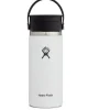 Hydro Flask 16oz Wide Mouth Koffie Isoleerfles + Flex Sip Dop - 473ml - White
