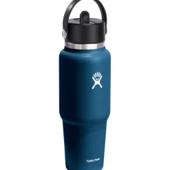 Outdoor Flessen & Thermosflessen < Hydro Flask 32oz Wide Mouth Travel Isoleerfles + Flex Straw Deksel - 946ml - Indigo