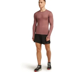 Baselayers < Icebreaker Merino 75 Coo-ite™ Featheright™ Heren overhemd met ange mouwen en ronde has - Carob