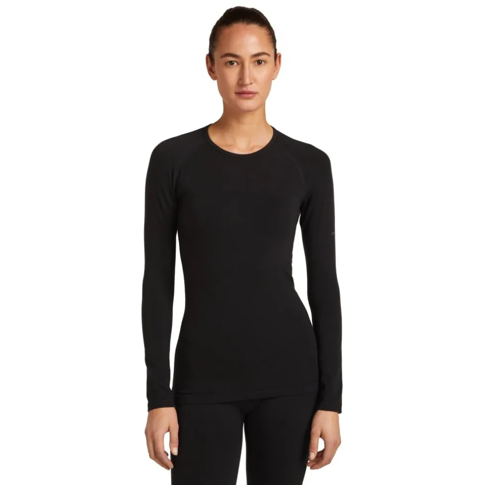 Icebreaker Merino 260 ZoneKnit™ Seamless Shirt met Lange Mouwen Dames - Zwart