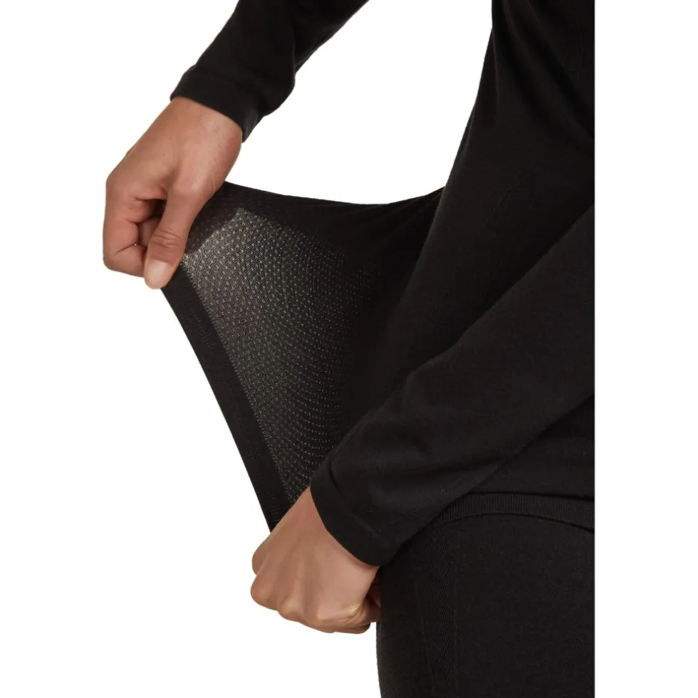 Icebreaker Merino 260 ZoneKnit™ Seamless Shirt met Lange Mouwen Dames - Zwart