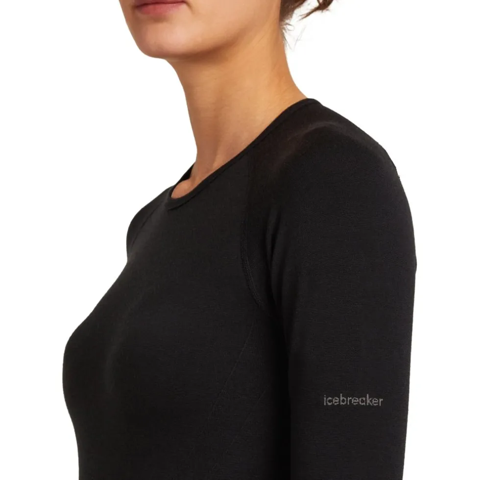 Icebreaker Merino 260 ZoneKnit™ Seamless Shirt met Lange Mouwen Dames - Zwart