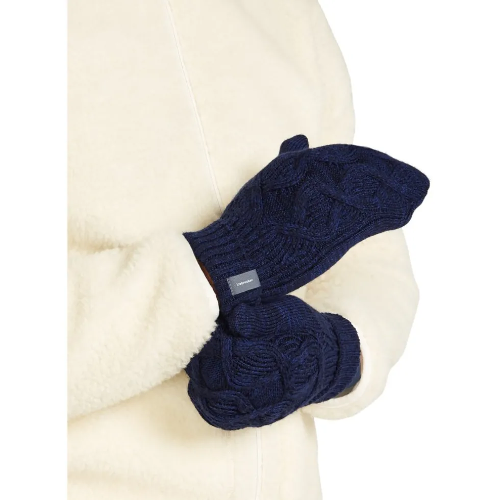 Icebreaker Merino Cable Knit Wanten - Midnight Navy/Royal Navy