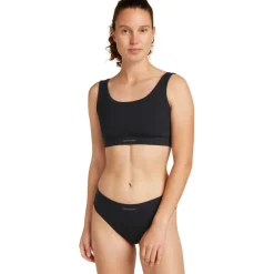 Icebreaker Merino Rib Lotus Bh voor vrouwen - Zwart