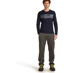 Icebreaker Merino 200 Oasis Crewe Elevation Line Shirt met Lange Mouwen Heren - Midnight Navy