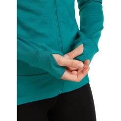 Icebreaker Merino 260 Quantum Hoodie met lange mouwen en ritssluiting voor dames - Tidal Teal