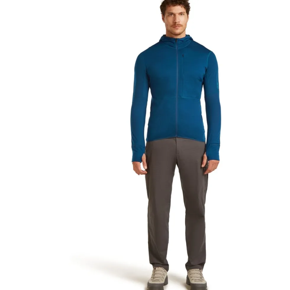 Icebreaker Merino 200 Realfleece™ Descender Herenhoodie met lange mouwen en ritssluiting - Atlantis/Arctic
