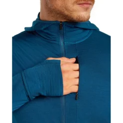 Icebreaker Merino 200 Realfleece™ Descender Herenhoodie met lange mouwen en ritssluiting - Atlantis/Arctic