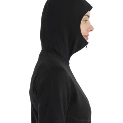 Shirts & Midlayers < Icebreaker Merino 560 RealFleece™ Elemental II Ja met Capuchon Dame - Zwart