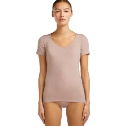 Icebreaker Merino Siren Sweetheart Korte mouw top dames - Pink Quartz
