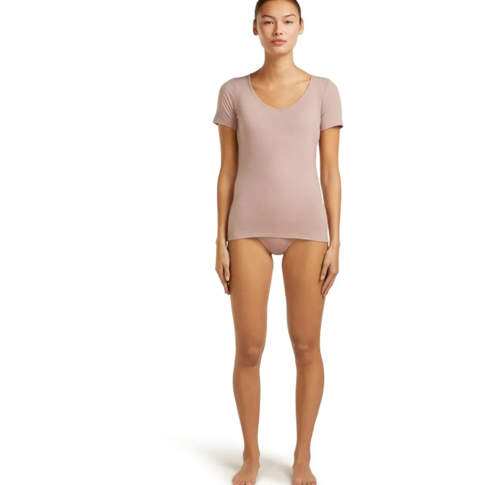 Icebreaker Merino Siren Sweetheart Korte mouw top dames - Pink Quartz