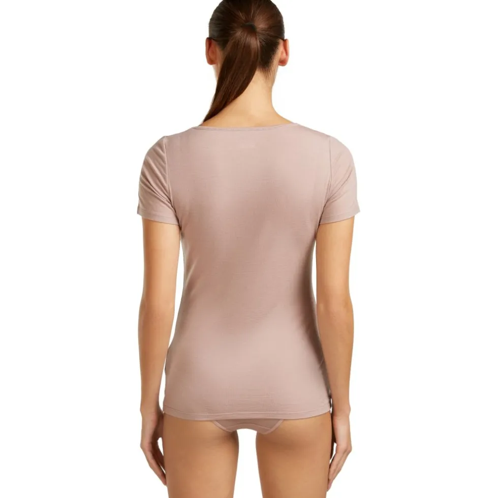 Icebreaker Merino Siren Sweetheart Korte mouw top dames - Pink Quartz