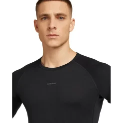 Baselayers < Icebreaker erino 125 ZoneKnit™ Crewe hirt Heren - Zwart
