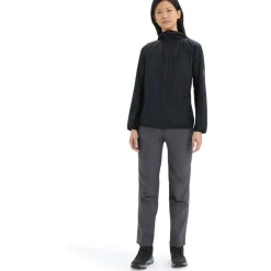 Jassen & Vesten < Icebreaker hell+™ Merino Cotton Windbreaker Dame - Zwart