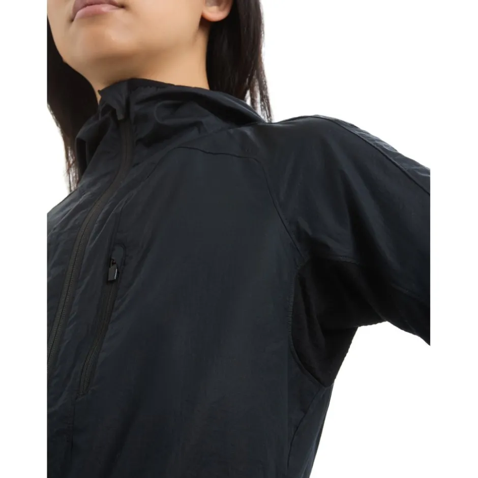 Jassen & Vesten < Icebreaker hell+™ Merino Cotton Windbreaker Dame - Zwart
