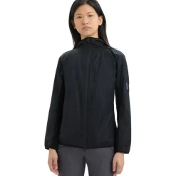 Jassen & Vesten < Icebreaker hell+™ Merino Cotton Windbreaker Dame - Zwart