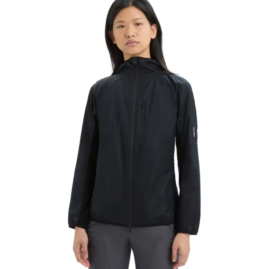 Jassen & Vesten < Icebreaker hell+™ Merino Cotton Windbreaker Dame - Zwart