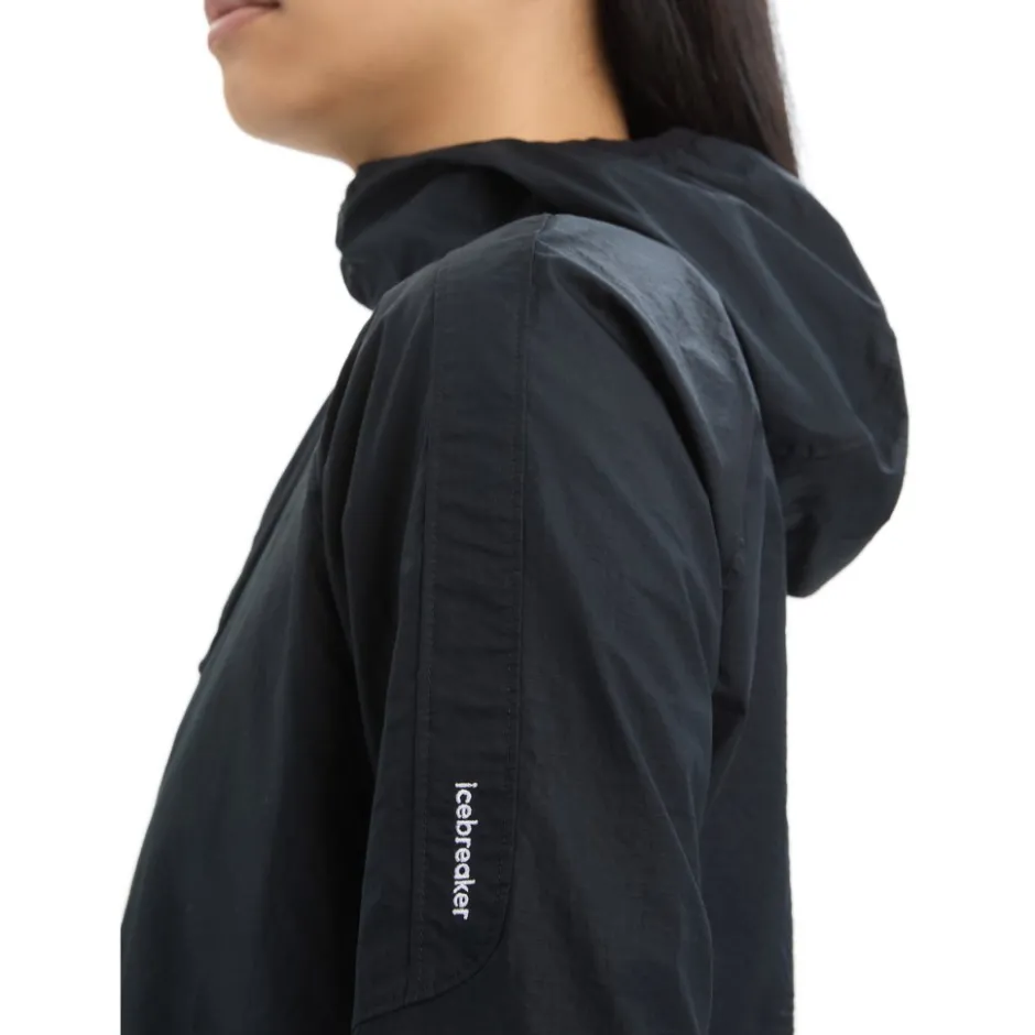 Jassen & Vesten < Icebreaker hell+™ Merino Cotton Windbreaker Dame - Zwart